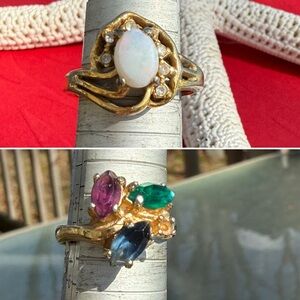 Two Cocktail Rings ca. 1970 to 80, Vintage Glam on a Budget